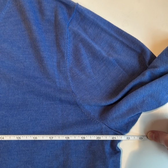 Vineyard Vines Merino wool blend long sleeve vneck light sweater periwinkle blue - Picture 10 of 14